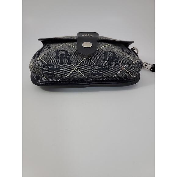 DOONEY & BOURKE Vintage Black Canvas Leather Wristlet Wallet‎ Pouch DB Signature - Picture 3 of 15